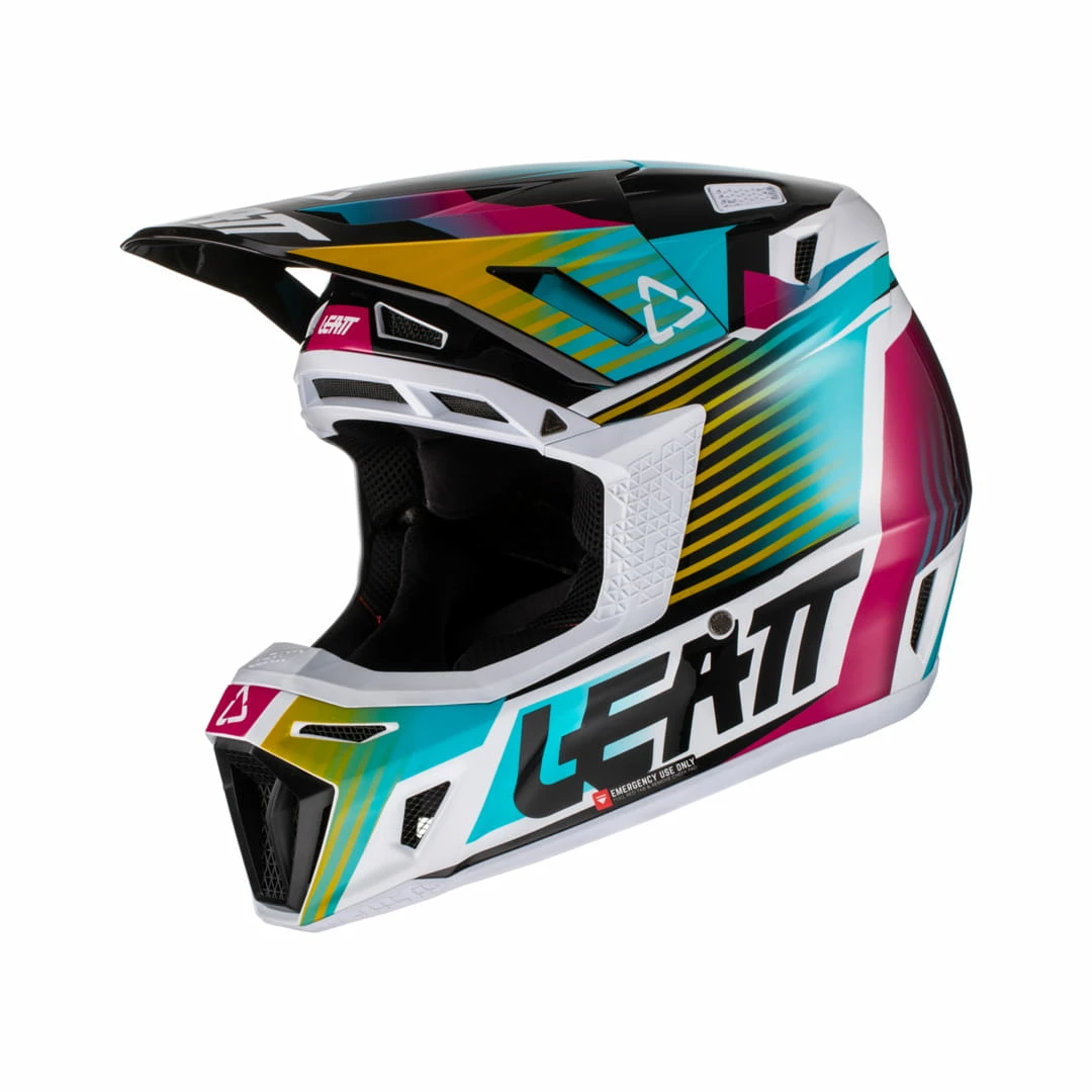 LEATT Casque Y Compris Lunettes 8.5 V22 Aqua/Royal Turquoise-blanc-jaune – Image 2