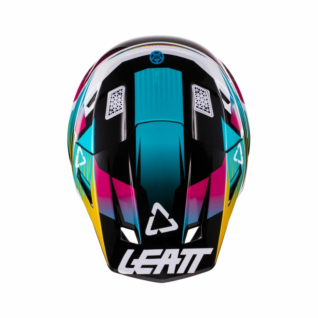 LEATT Casque Y Compris Lunettes 8.5 V22 Aqua/Royal Turquoise-blanc-jaune – Image 3