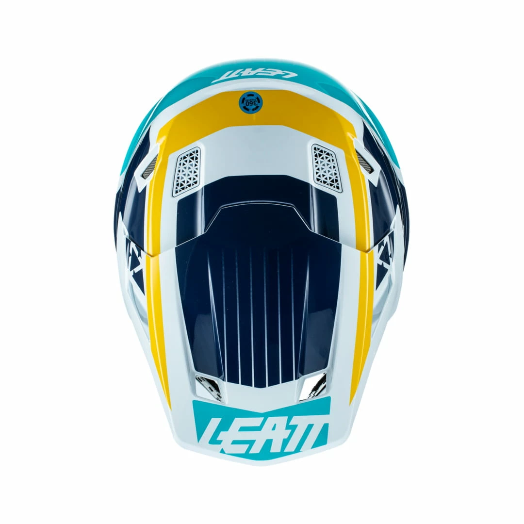 LEATT Casque Avec Lunettes 8.5 V22 Graphic Bleu-blanc-jaune – Image 3