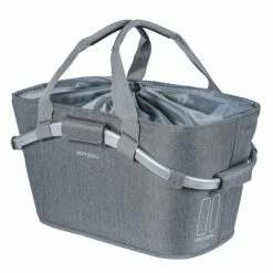 PANIER AVEC ANSE ARRIÈRE BASIL 2DAY CARRY POLYESTER AVEC ADAPTATEUR MIK GRIS